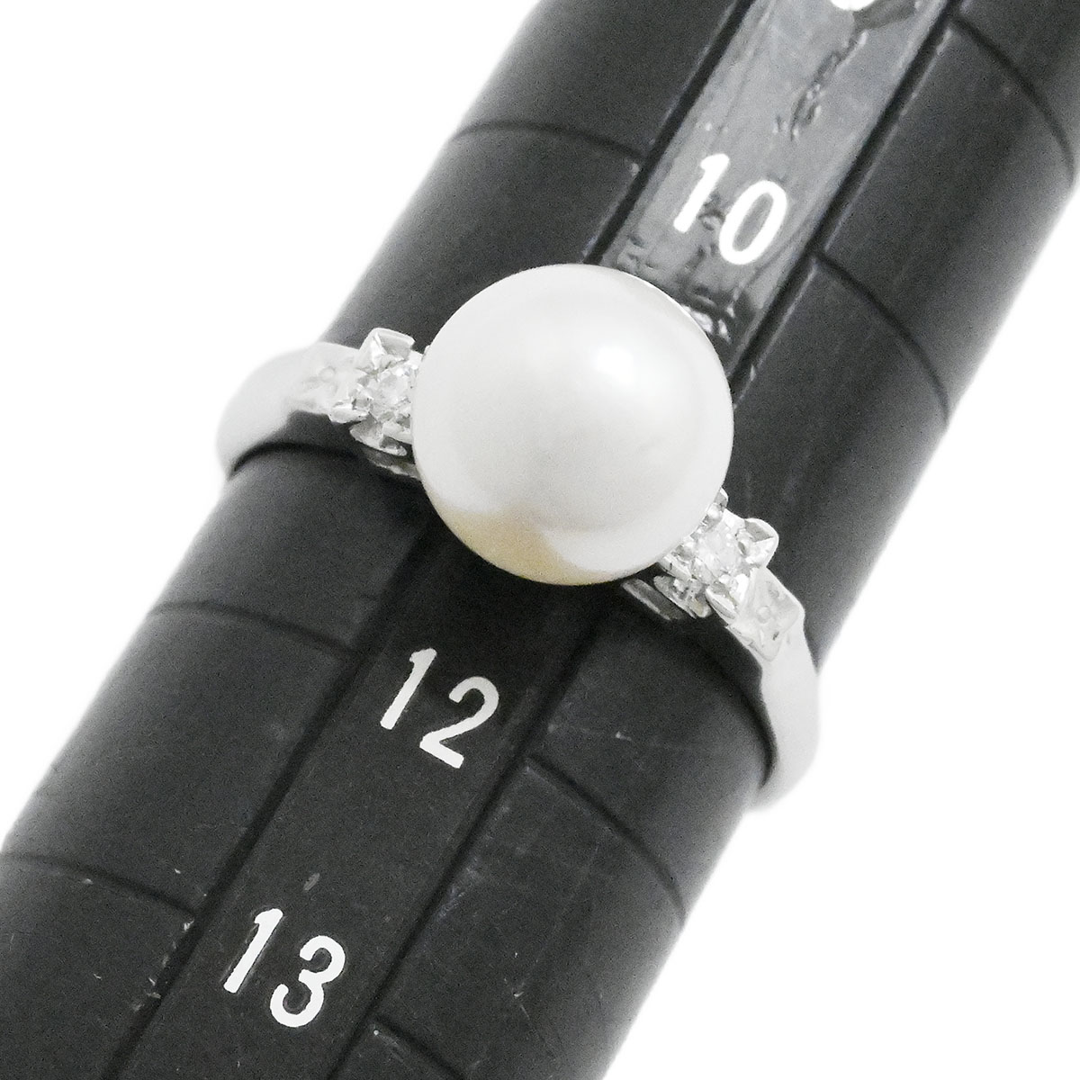 ミキモト MIKIMOTO K14WG ホワイトゴールド パール8.0mm ダイヤモンド