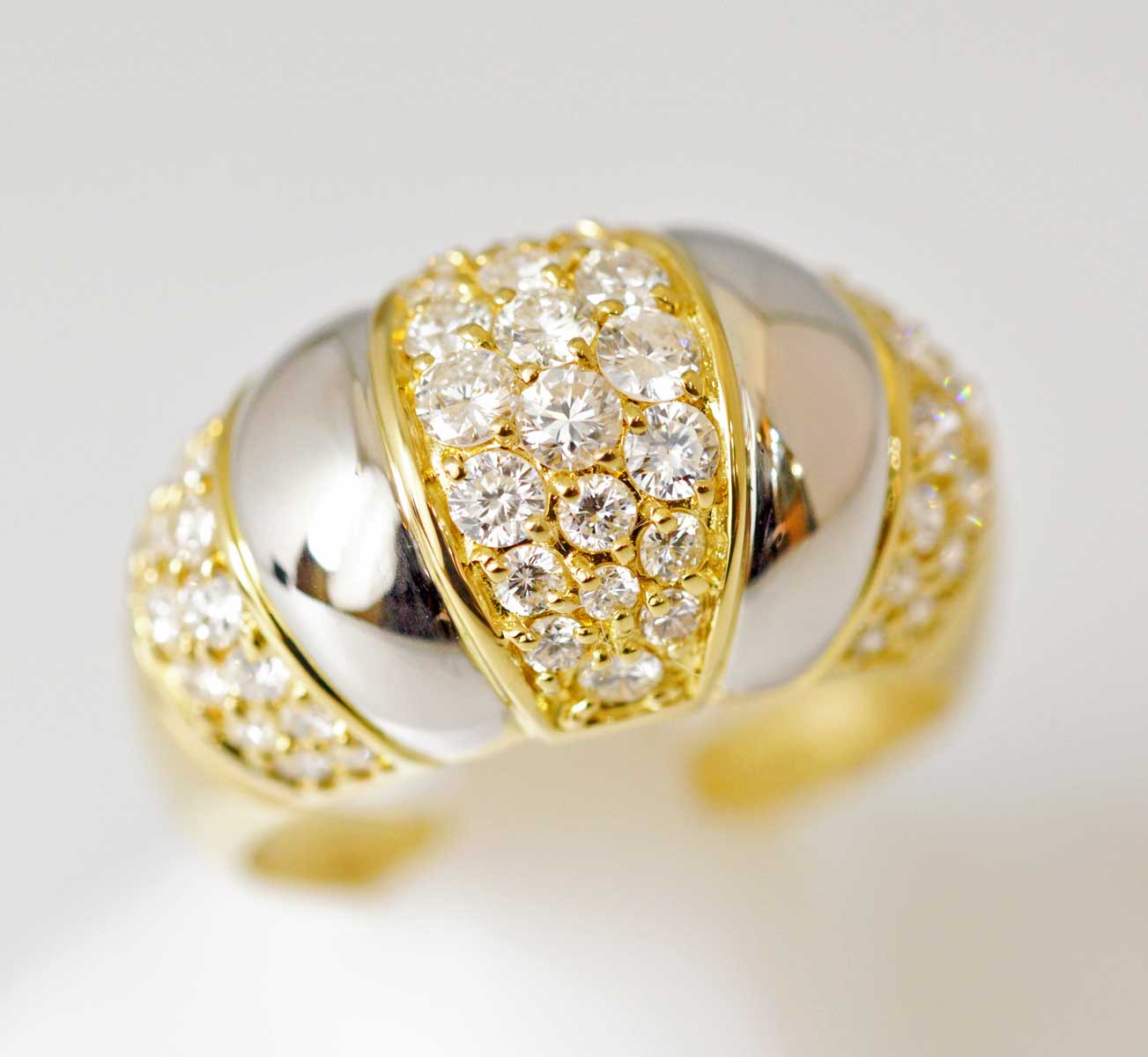 ジュエリー ノンブランド Ｋ18ＹＧ PT900 イエローゴールド プラチナ ダイヤ1.40ct リング16号 ノンブランドジュエリー 6568