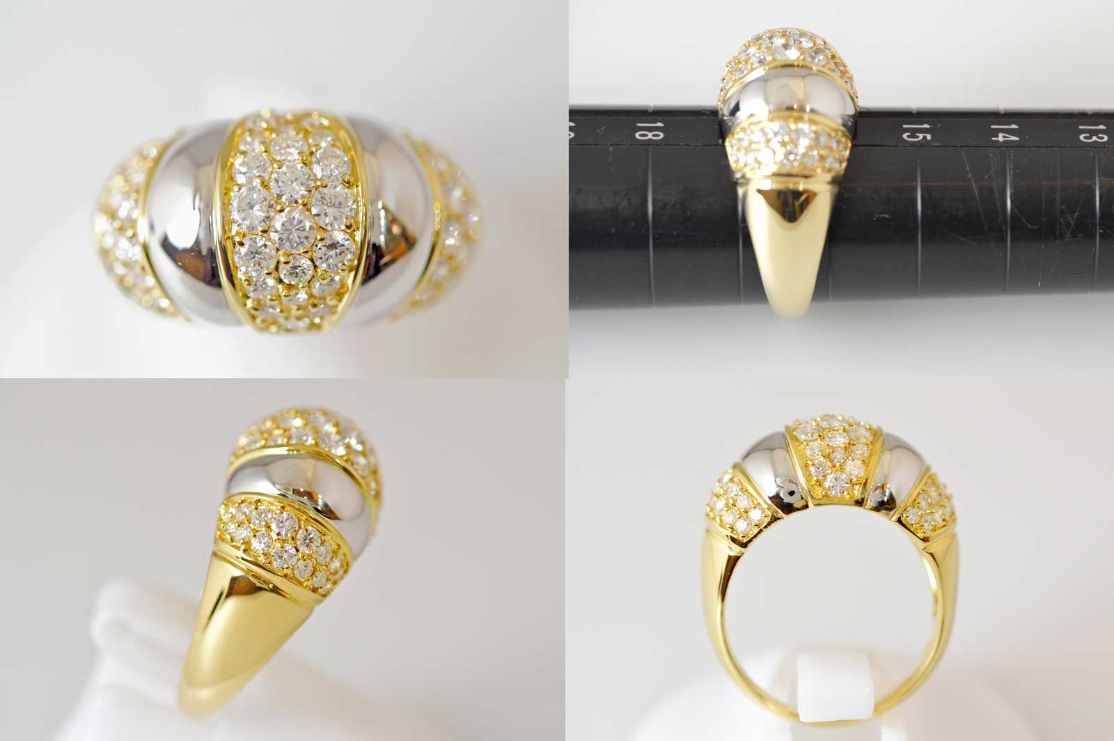 ジュエリー ノンブランド Ｋ18ＹＧ PT900 イエローゴールド プラチナ ダイヤ1.40ct リング16号 ノンブランドジュエリー 6568