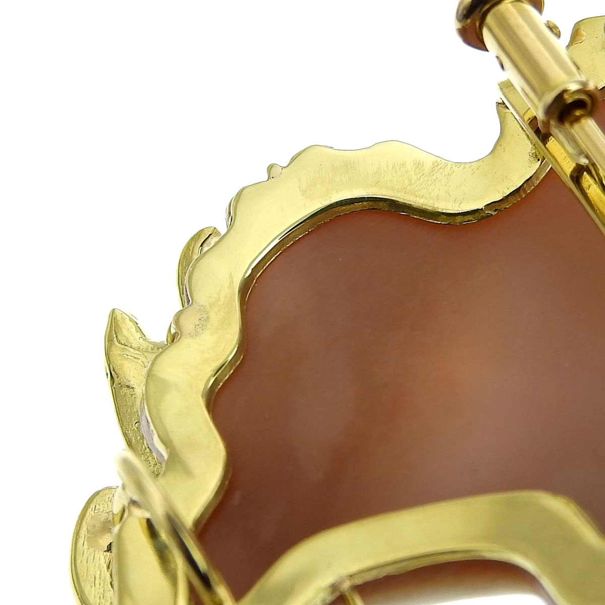 パトリシアパラーティー PatriziaParlati カメオブローチ ペンダントトップ K18YG イエローゴールド ダイヤモンド 0.02ct シェルカメオ レディース 8262