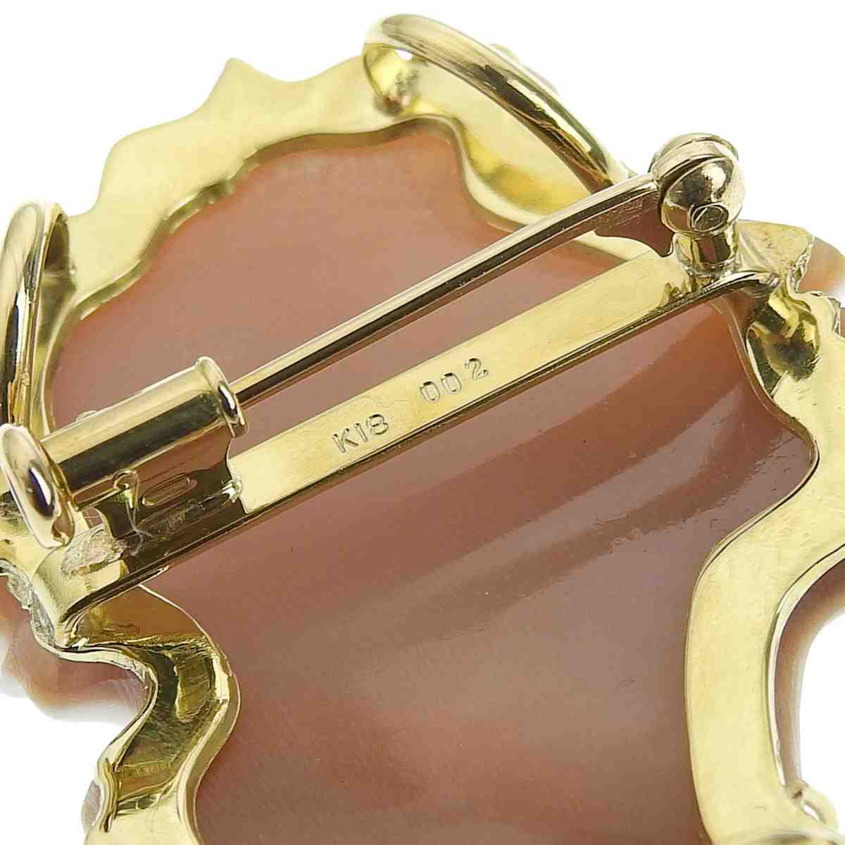 パトリシアパラーティー PatriziaParlati カメオブローチ ペンダントトップ K18YG イエローゴールド ダイヤモンド 0.02ct シェルカメオ レディース 8262