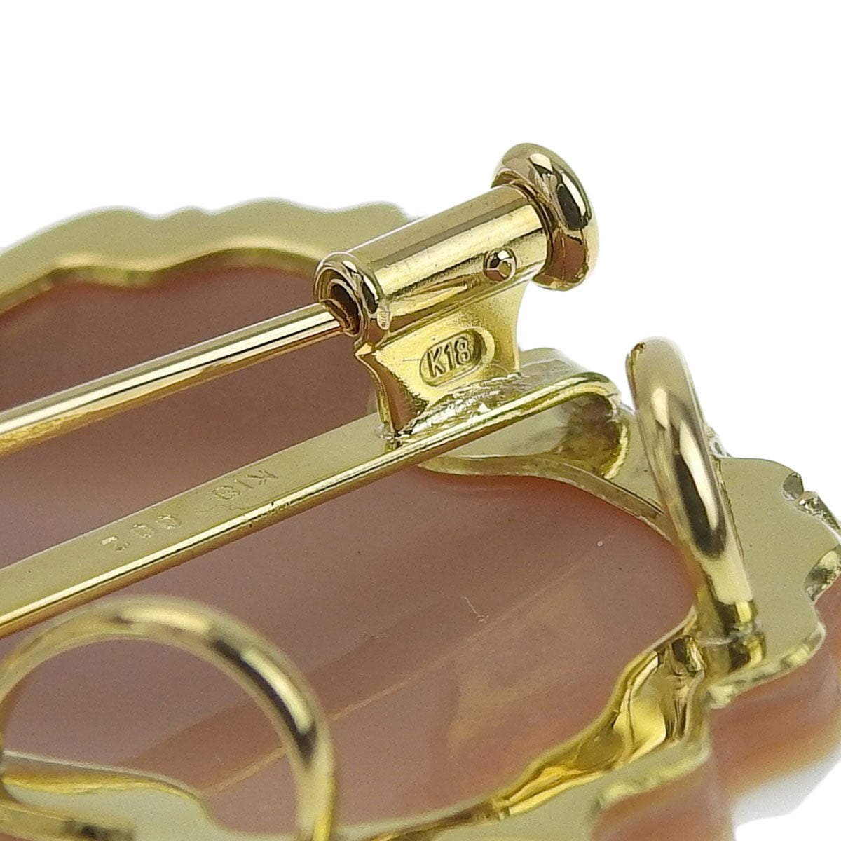 パトリシアパラーティー PatriziaParlati カメオブローチ ペンダントトップ K18YG イエローゴールド ダイヤモンド 0.02ct シェルカメオ レディース 8262