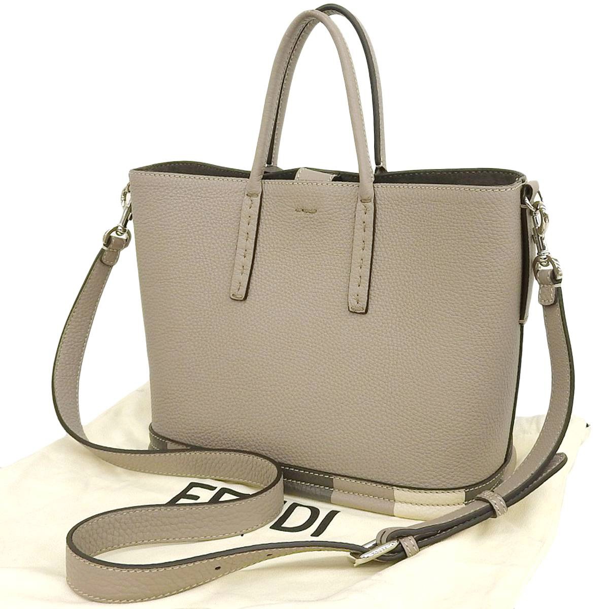 フェンディ FENDI セレリア 2WAYショルダーバッグ レザー グレージュ レディース 8BH349 4244