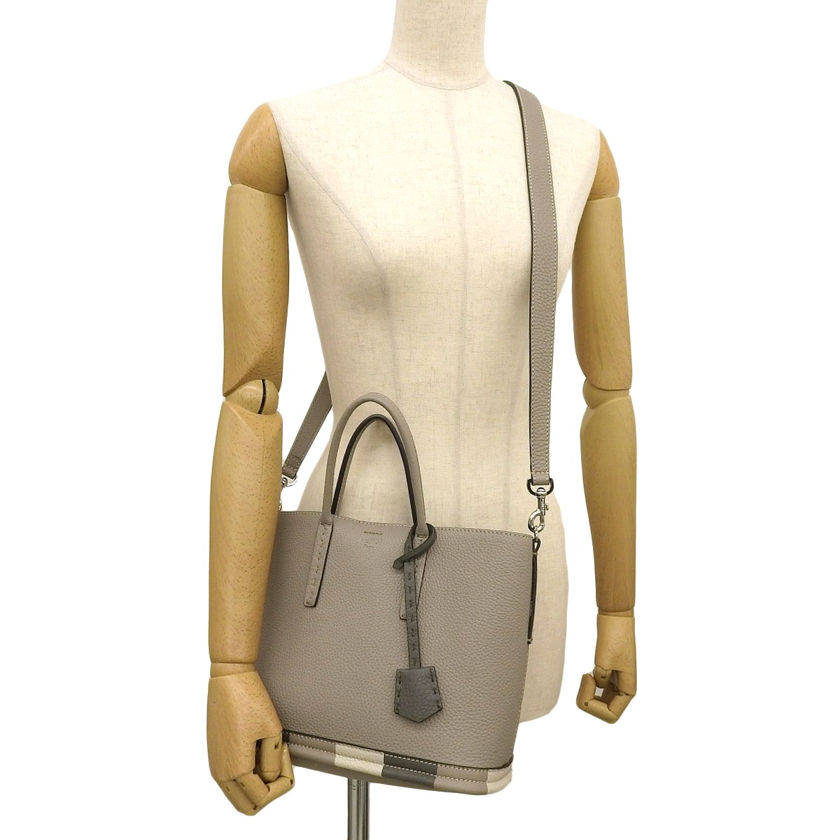 フェンディ FENDI セレリア 2WAYショルダーバッグ レザー グレージュ レディース 8BH349 4244