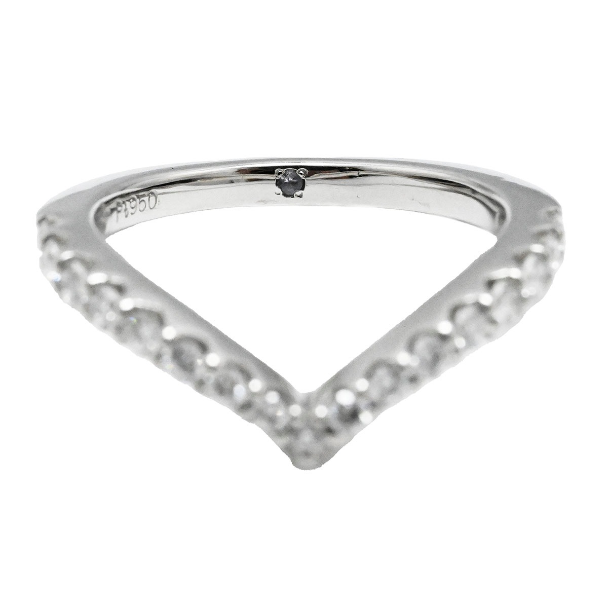 ポンテヴェキオ PONTE VECCHIO PT950 プラチナ ダイヤ0.26ct ピンキーリング 4号 レディース  3695