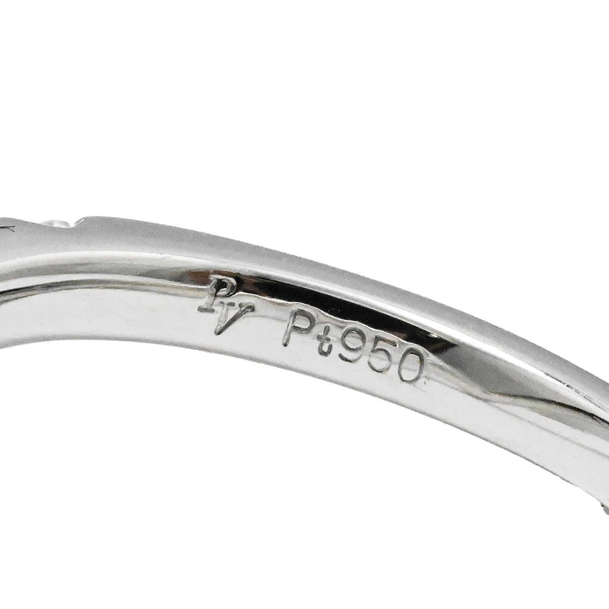 ポンテヴェキオ PONTE VECCHIO PT950 プラチナ ダイヤ0.26ct ピンキーリング 4号 レディース  3695