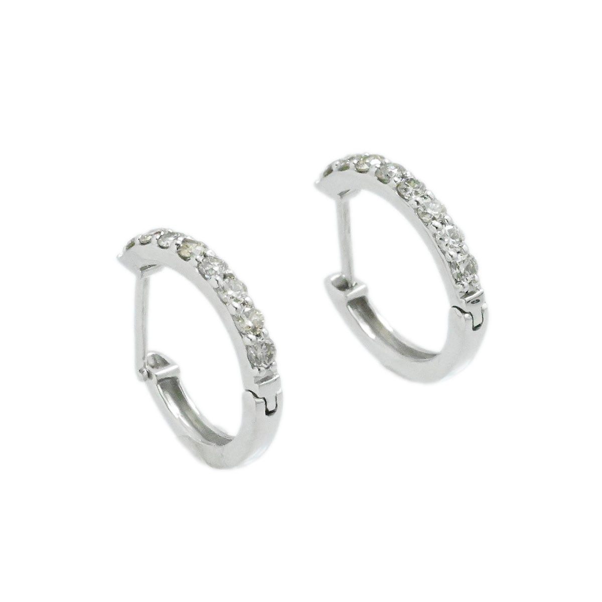 ノンブランド Pt950 プラチナ ダイヤ0.10ct 0.10ct フープピアス レディース  3778