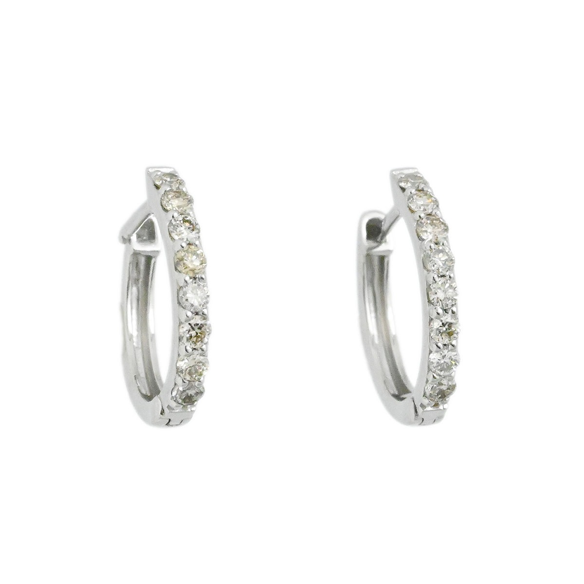 ノンブランド Pt950 プラチナ ダイヤ0.10ct 0.10ct フープピアス レディース  3778