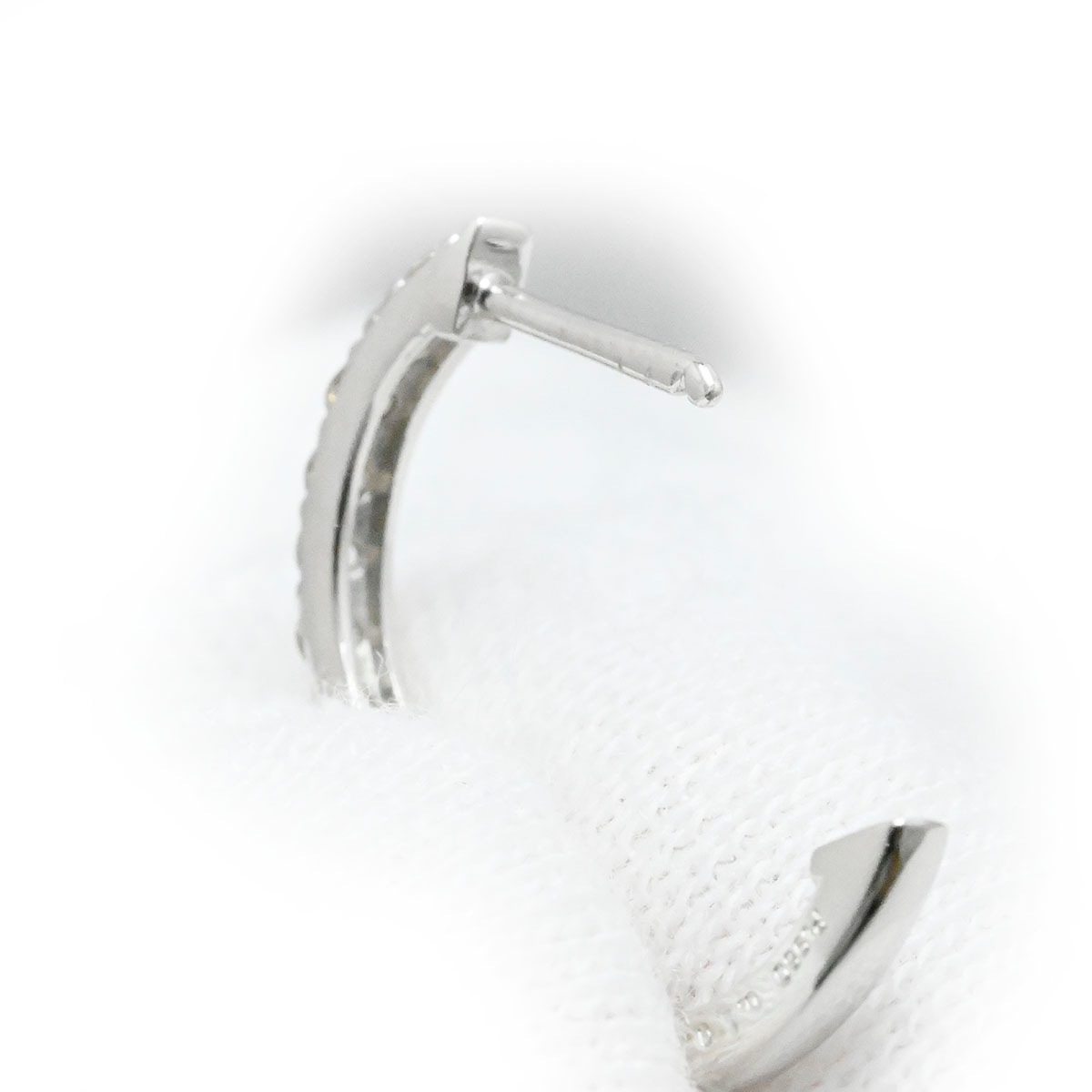 ノンブランド Pt950 プラチナ ダイヤ0.10ct 0.10ct フープピアス レディース  3778