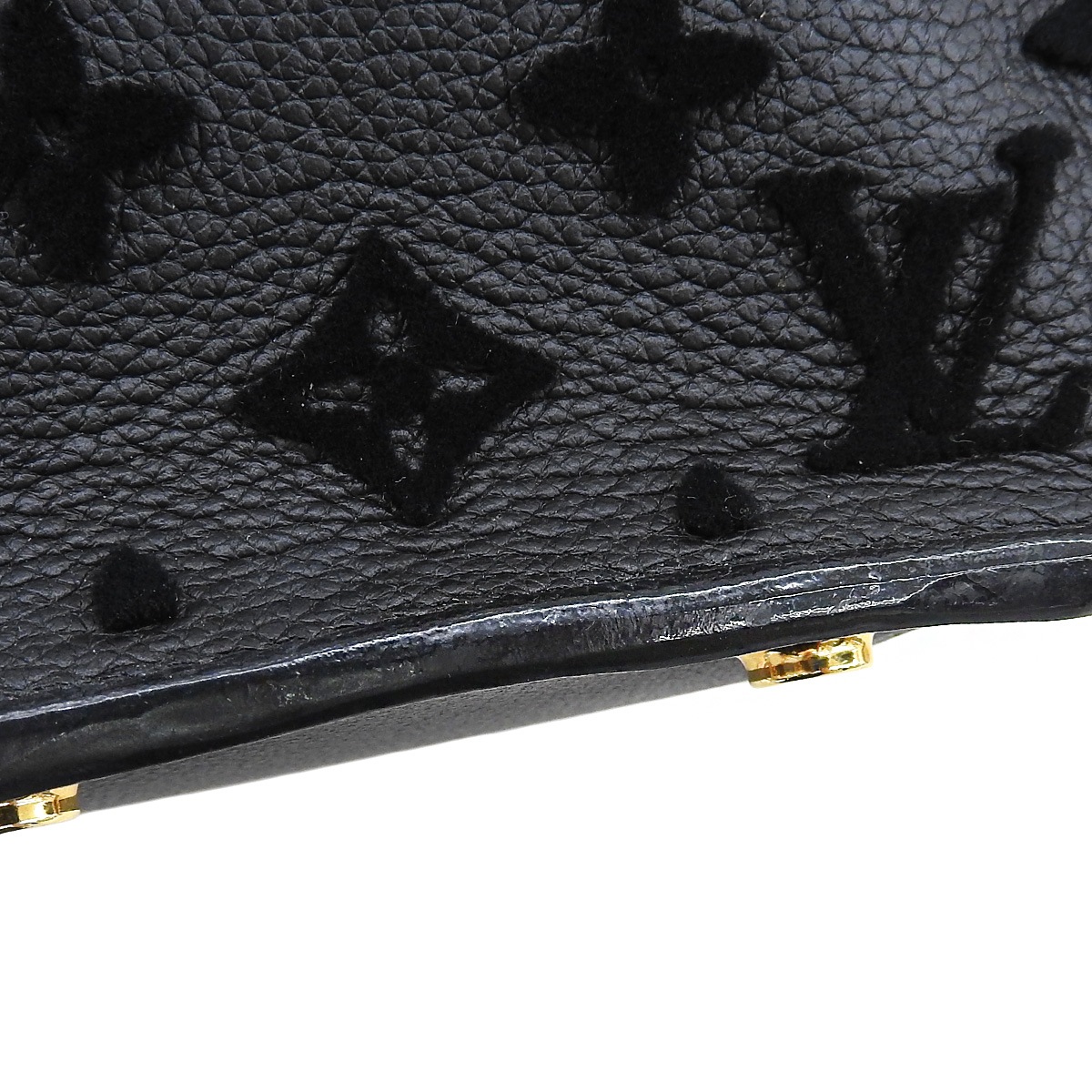 ルイヴィトン LOUIS VUITTON モノグラムタフタージュ オンマイサイドMM 2WAYハンドバッグ ショルダー 斜め掛け 黒 ゴールド金具 レディース 4664