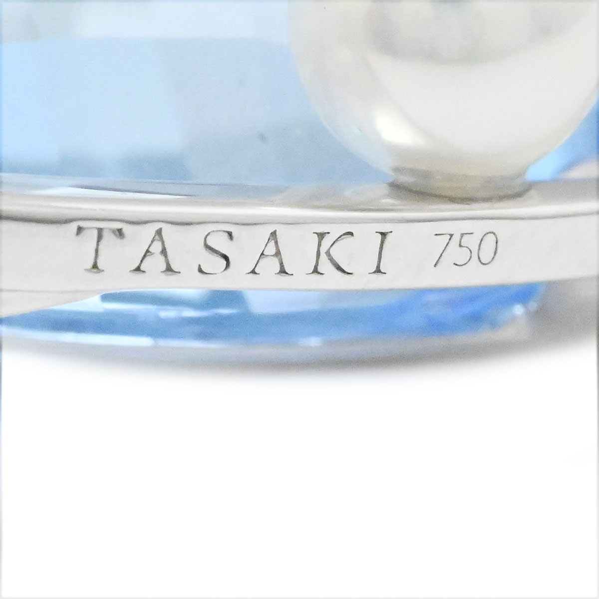 タサキ TASAKI K18WG ブルートパーズ パール3P ペンダントトップ チャーム ホワイトゴールド レディース  3937