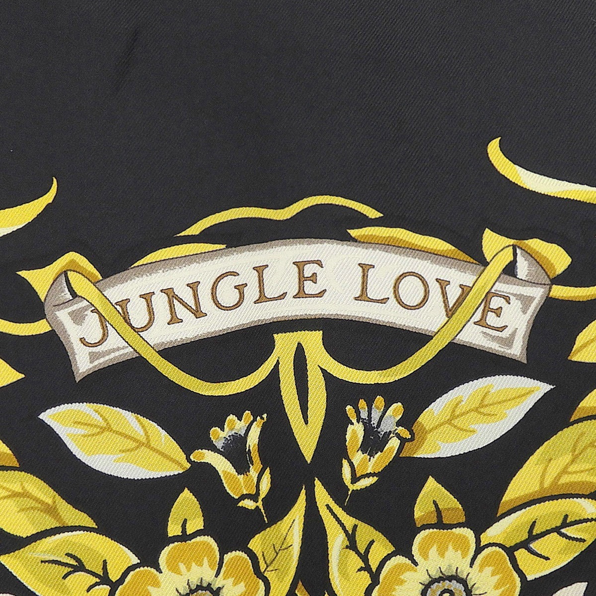 エルメス HERMES カレ スカーフ JUNGLE LOVE ジャングルラブ シルク ブラック×マルチカラー レディース 4816