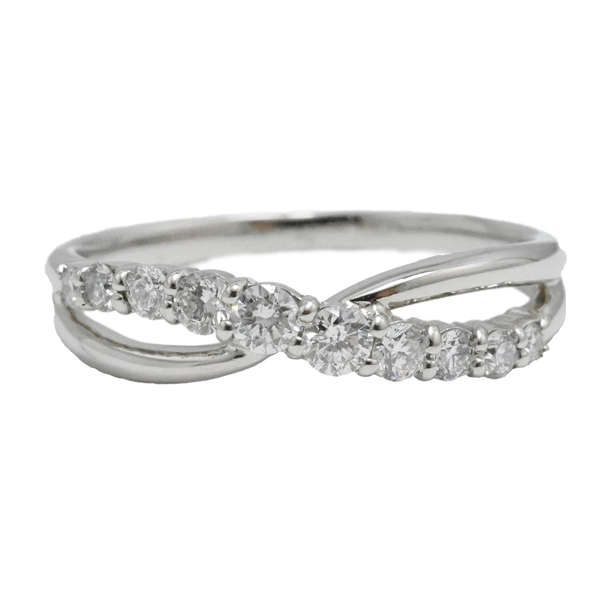 ノンブランド Pt900 プラチナ ダイヤ0.30ct リング 9号 レディース  3644
