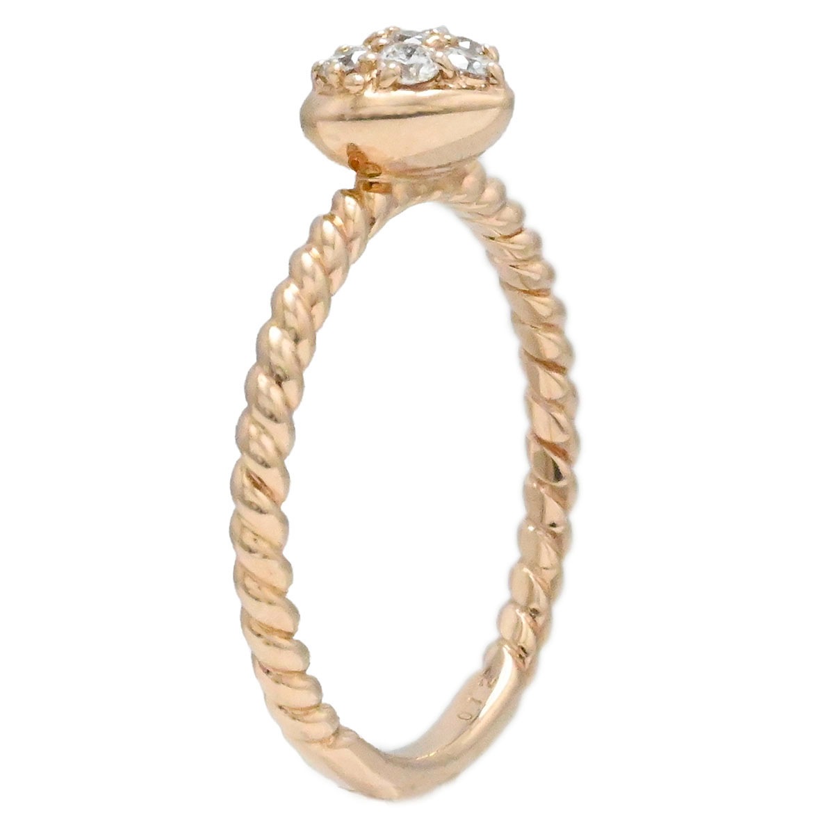 ポンテヴェッキオ Ponte Vecchio P/V K18PG ハート ダイヤモンド0.12ct リング ピンクゴールド レディース サイズ7号  3938