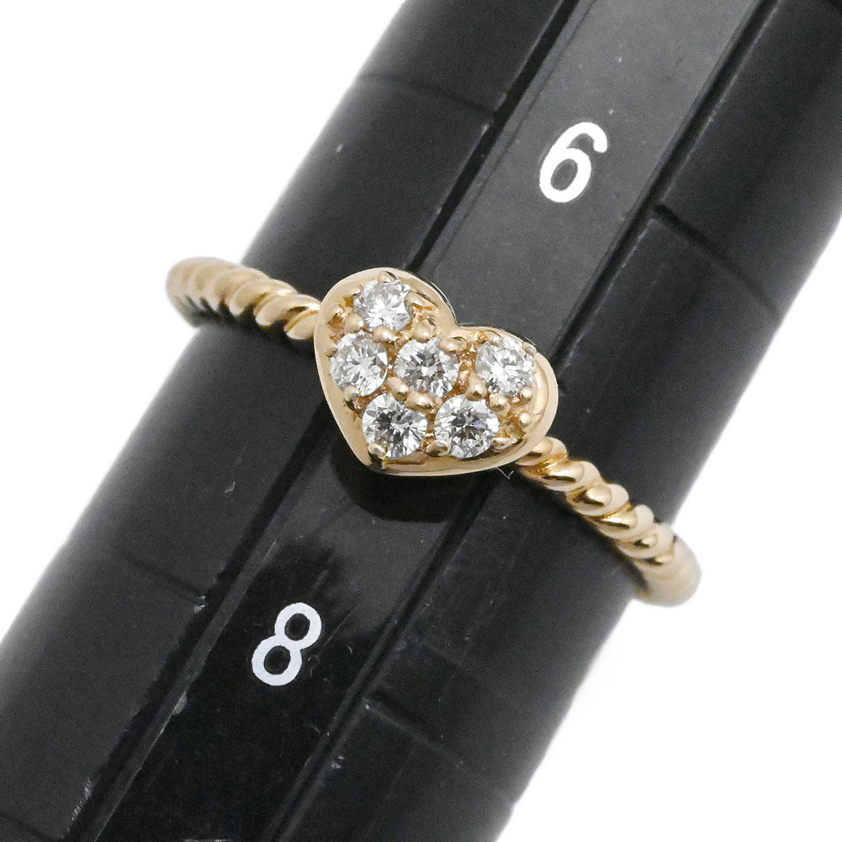 ポンテヴェッキオ Ponte Vecchio P/V K18PG ハート ダイヤモンド0.12ct リング ピンクゴールド レディース サイズ7号  3938
