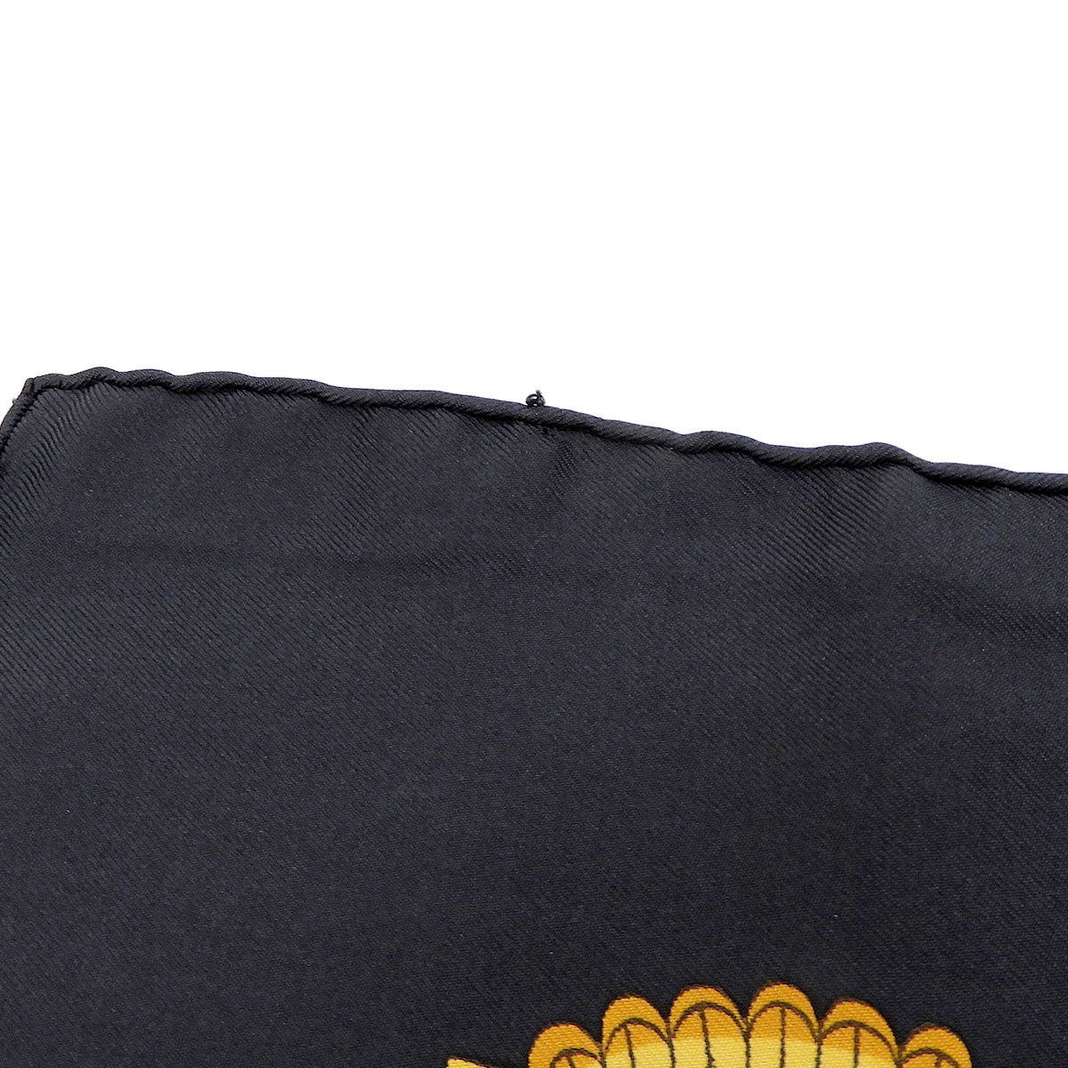 エルメス HERMES カレ スカーフ SELLES A HOUSSE カバーへの腰掛 シルク ブラック×イエロー レディース  4817