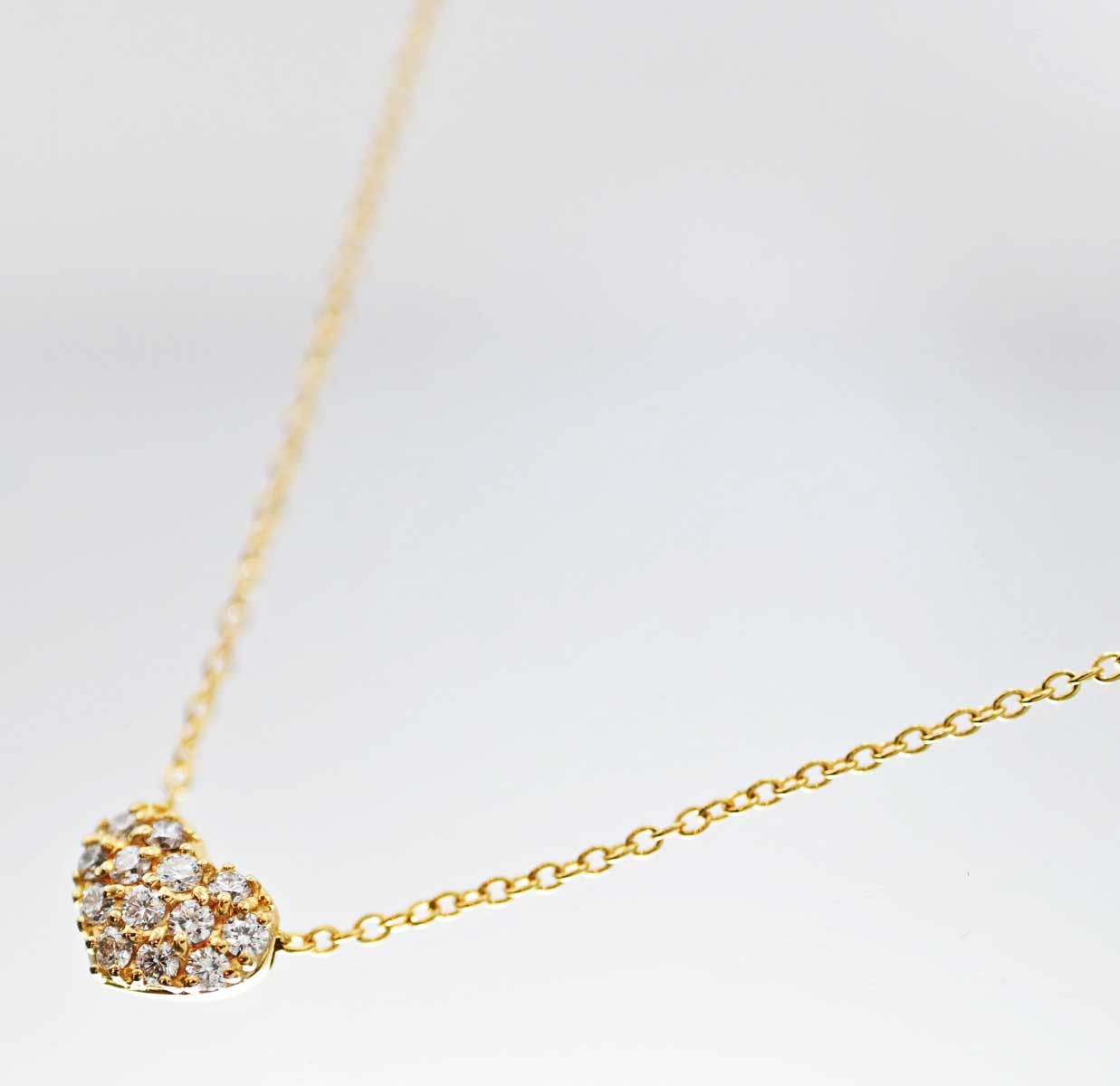 ポンテヴェキオ K18YG ダイヤ0.22ct ハート ネックレス レディース 3157