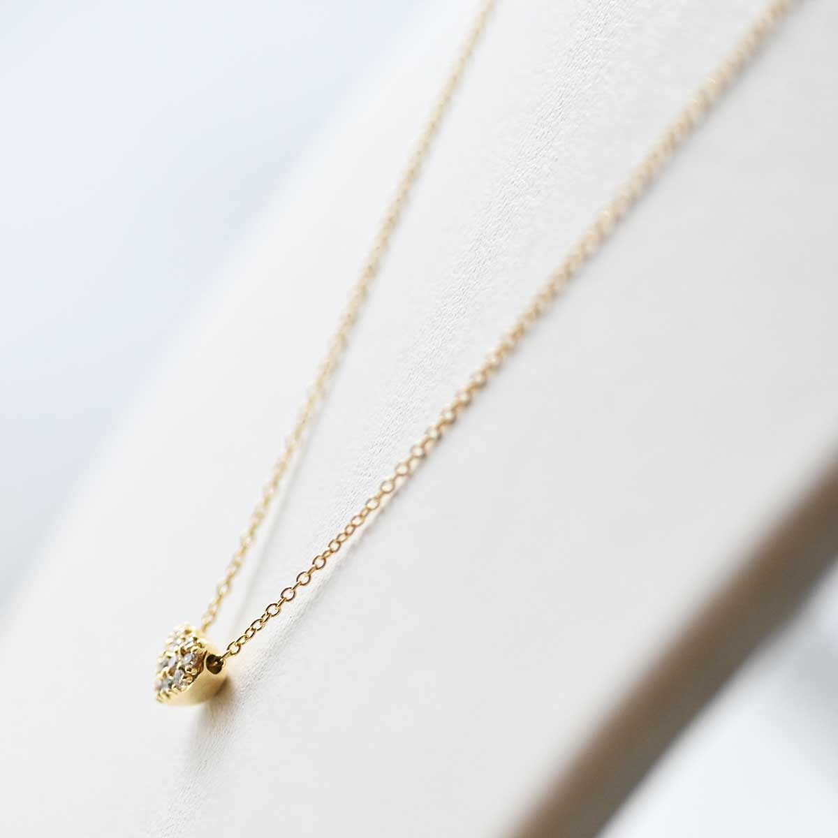 ポンテヴェキオ K18YG ダイヤ0.22ct ハート ネックレス レディース 3157