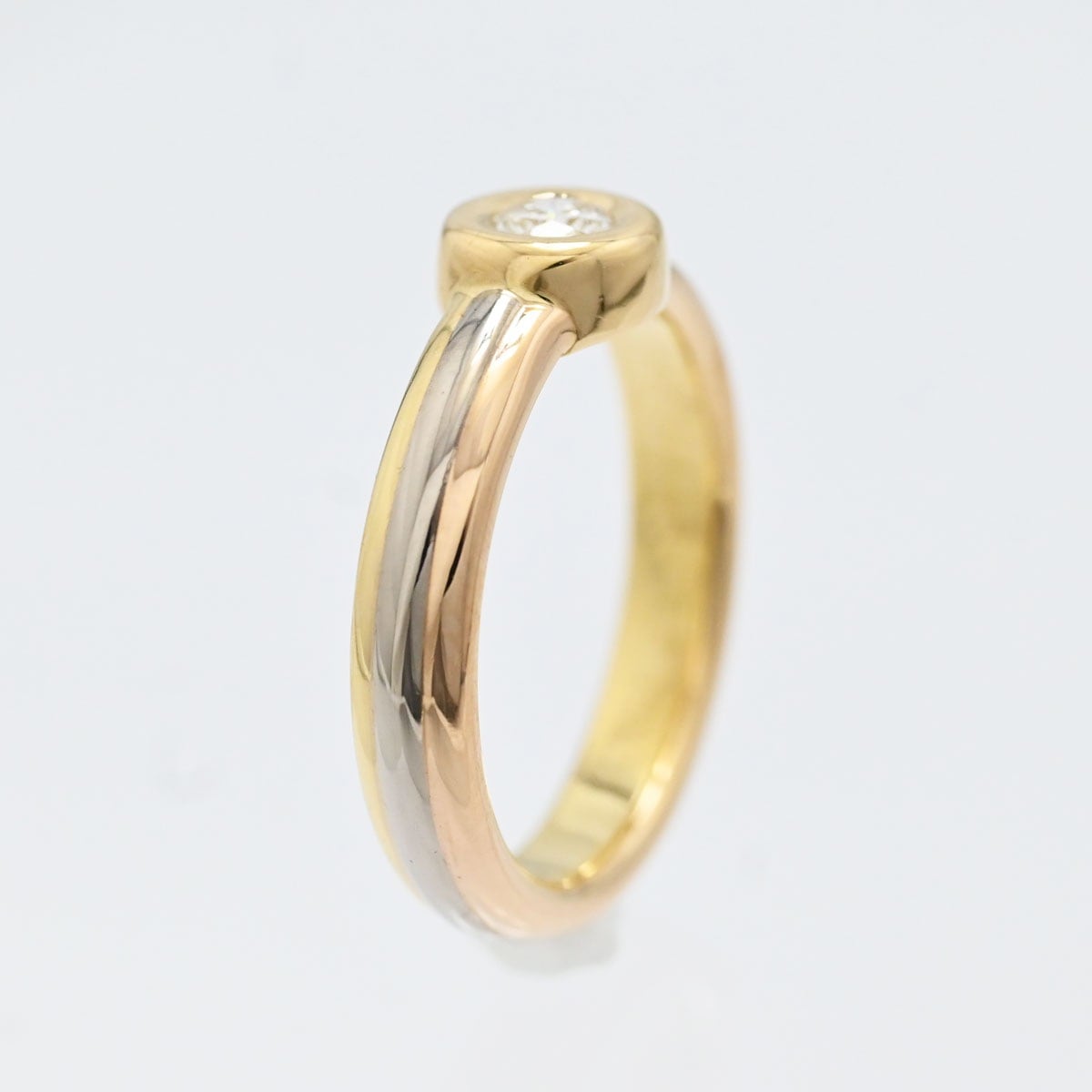 カルティエ CARTIER 750YG 750WG 750PG イエローゴールド ホワイトゴールド ピンクゴールド ダイヤ スリーカラー トリニティリング 48号  3401