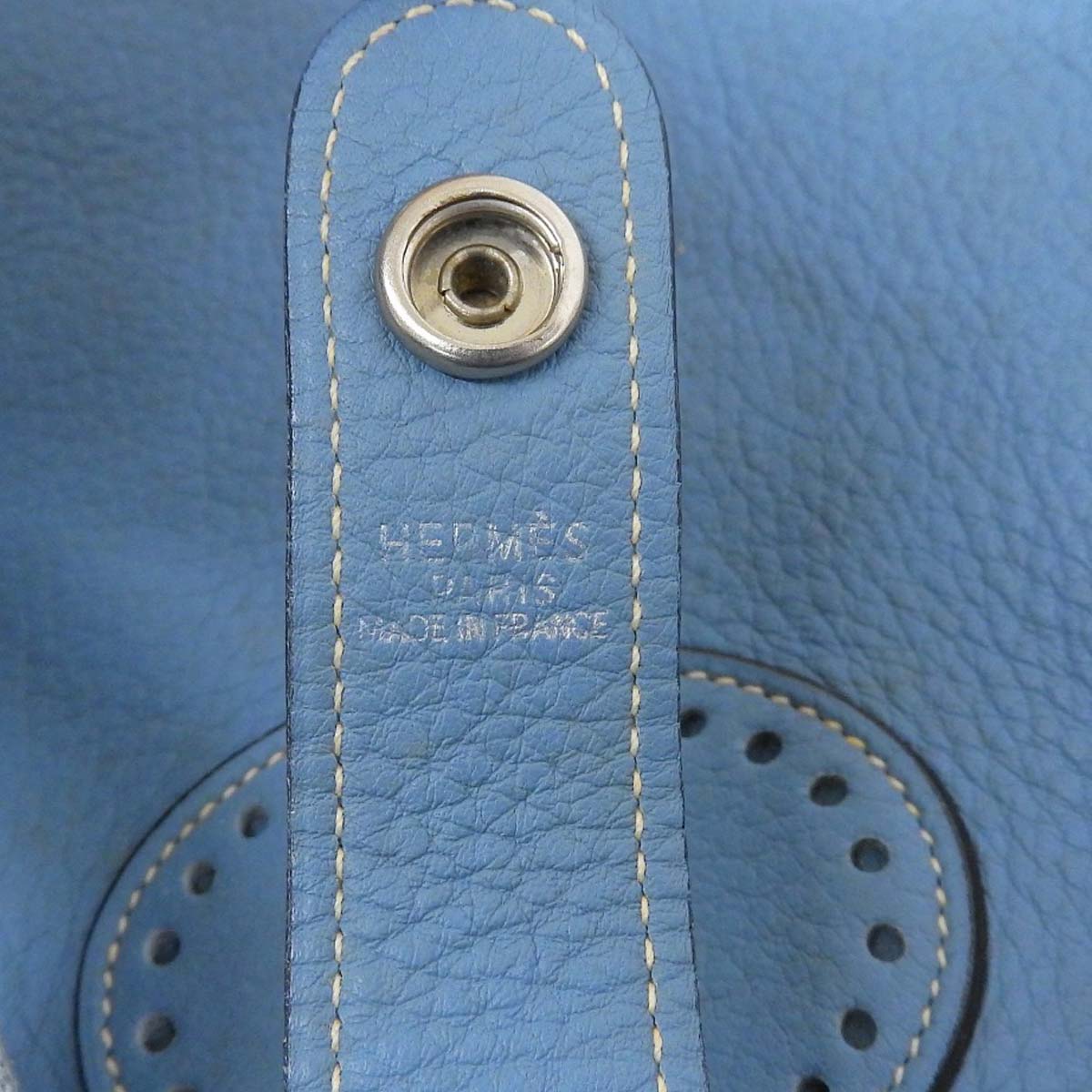 エルメス HERMES ロデオドゥ ショルダーバッグ 型押しレザー ブルージーン レディース □C刻印 4279