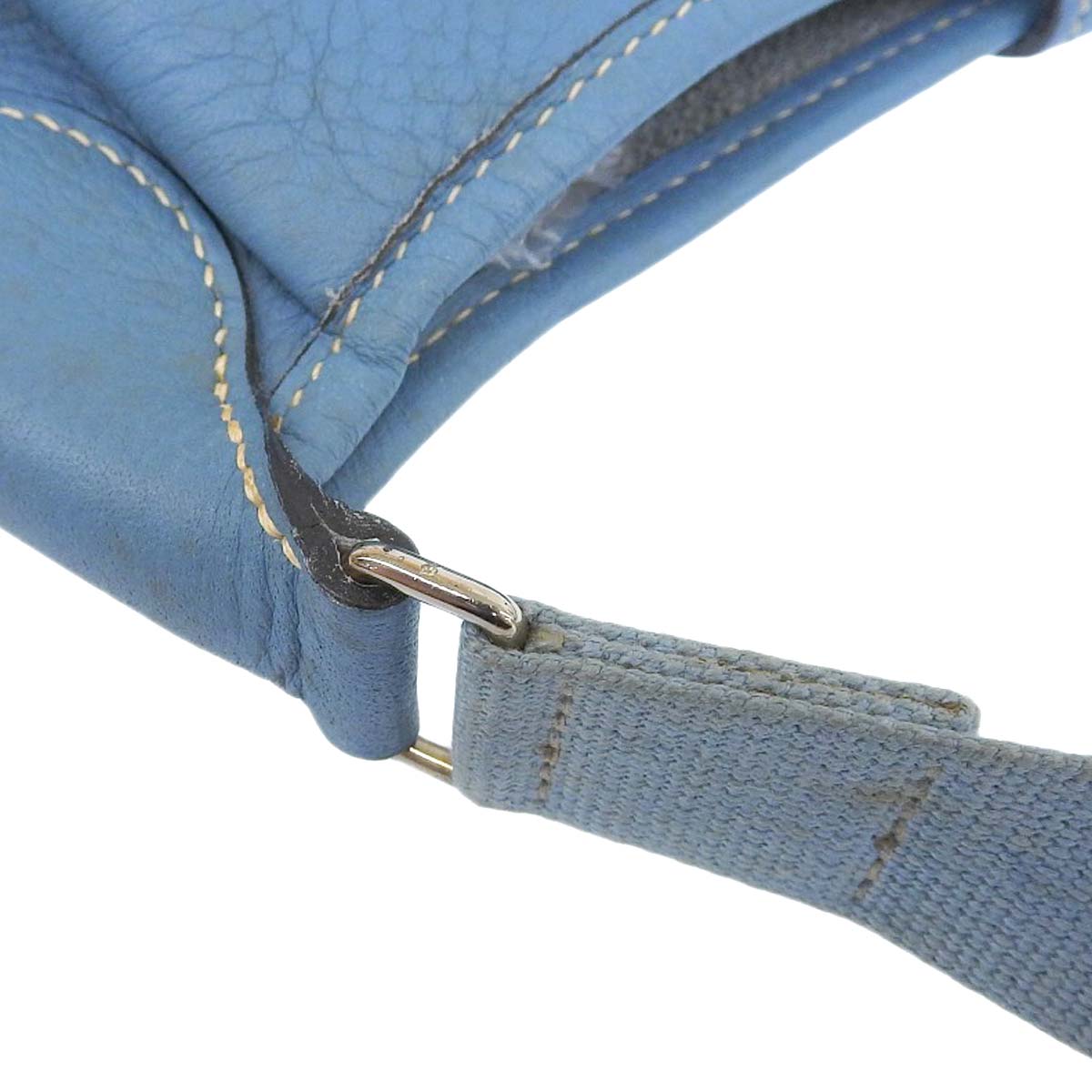 エルメス HERMES ロデオドゥ ショルダーバッグ 型押しレザー ブルージーン レディース □C刻印 4279