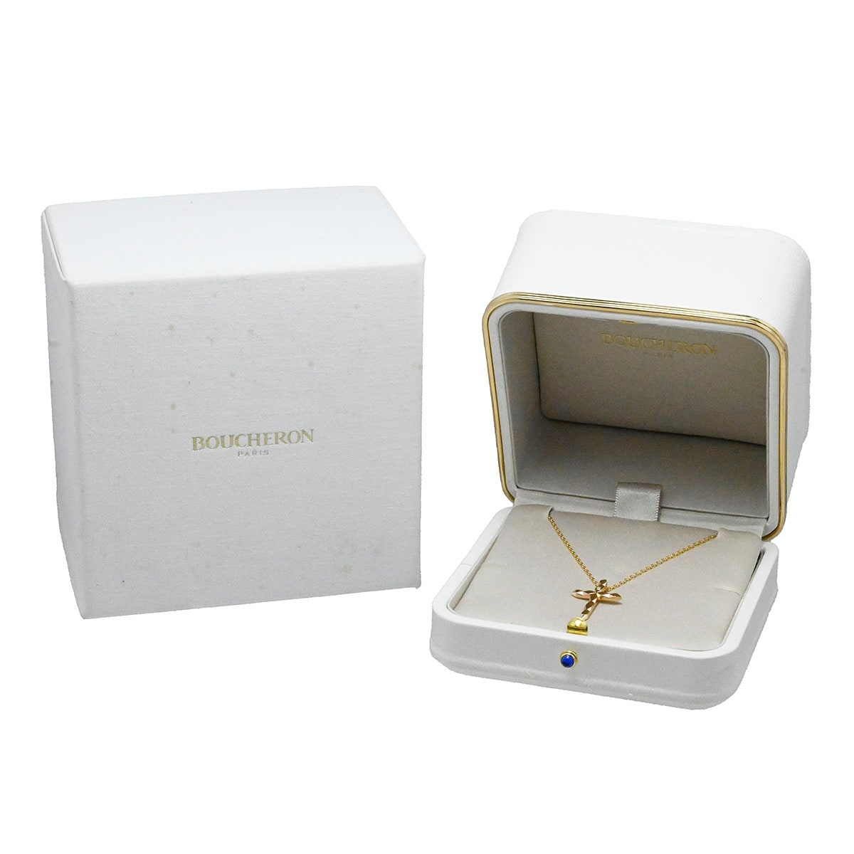 ブシュロン BOUCHERON 750YG 750PG ダイヤ1P イエローゴールド ピンク