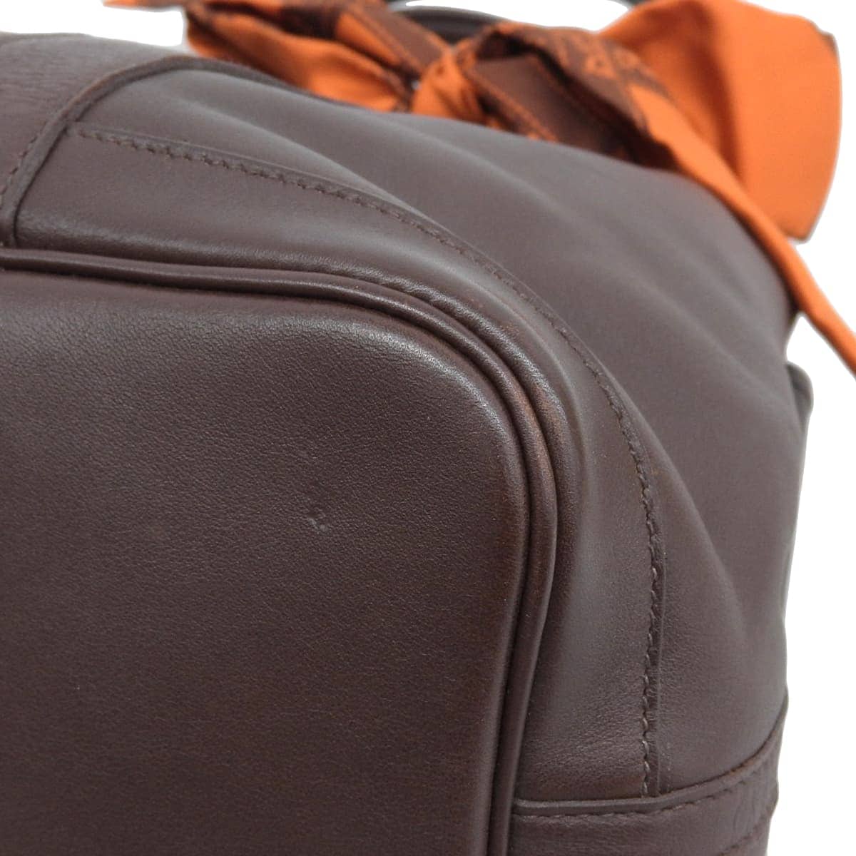 エルメス HERMES ガーデンツイリー TPM リボン柄 ボルデュックツイリー付 スイフト ブラウン系 レディース □I刻印 2005年 4480