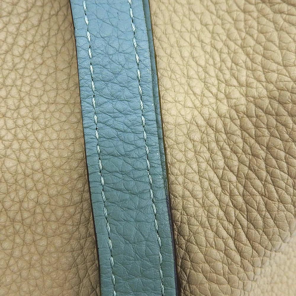 エルメス HERMES ピコタンMM ハンドバッグ トリヨンクレマンス バイカラー オフホワイト×ブルー レディース □M刻印 2009年 4666