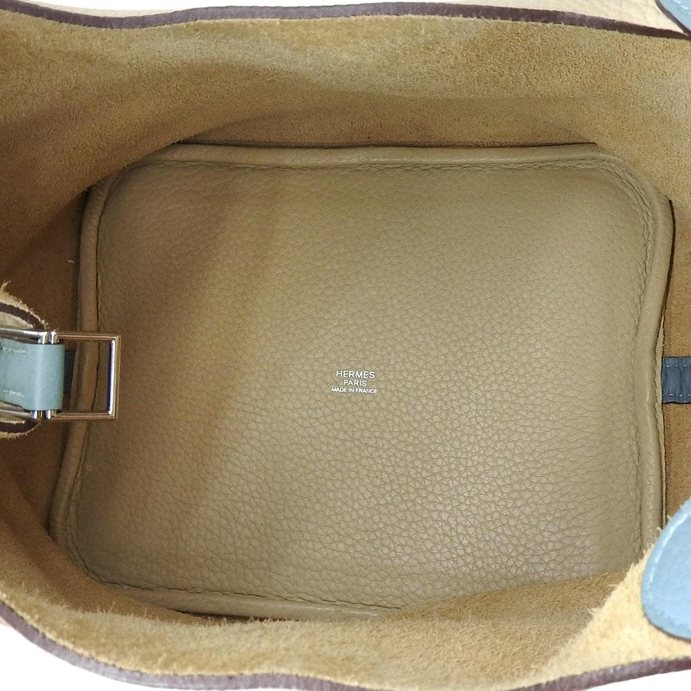 エルメス HERMES ピコタンMM ハンドバッグ トリヨンクレマンス バイカラー オフホワイト×ブルー レディース □M刻印 2009年 4666