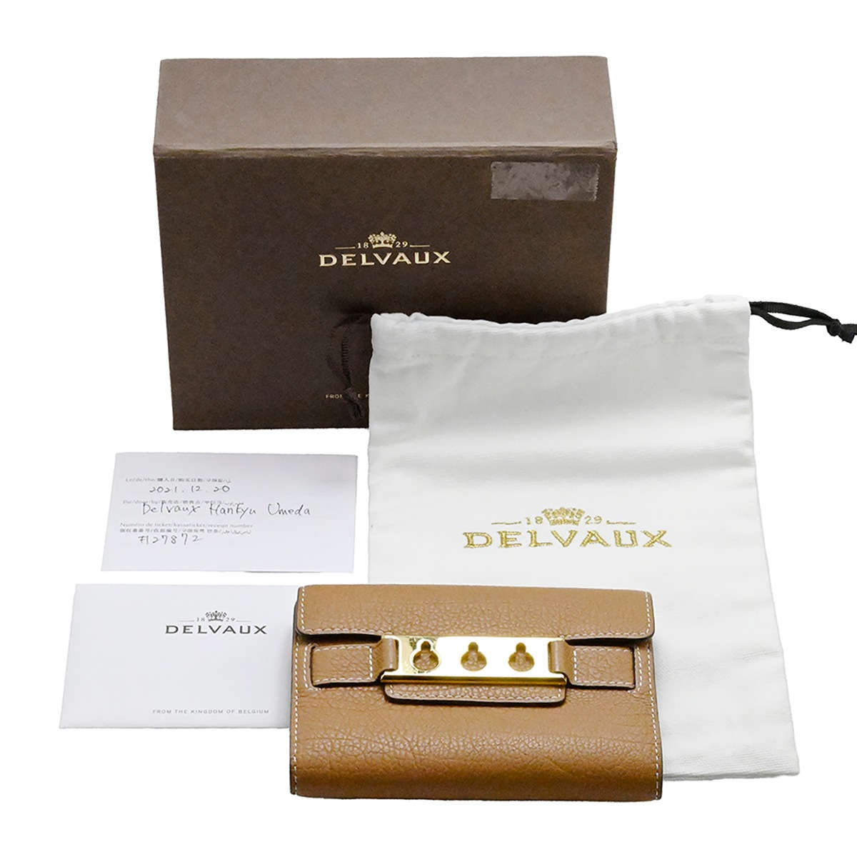 デルウォー DELVAUX タンベート 三つ折り財布 財布 コンパクトウオレット レザー レディース  3989