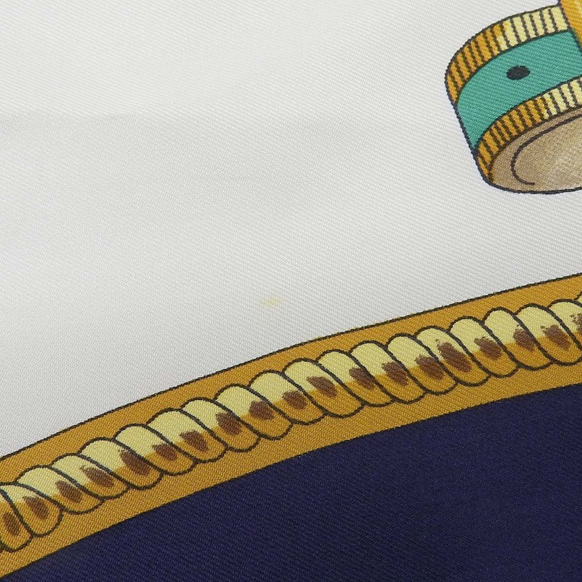 エルメス HERMES カレ90 REPRISE 乗馬風景 スカーフ シルク ホワイト×マルチカラー レディース 4791