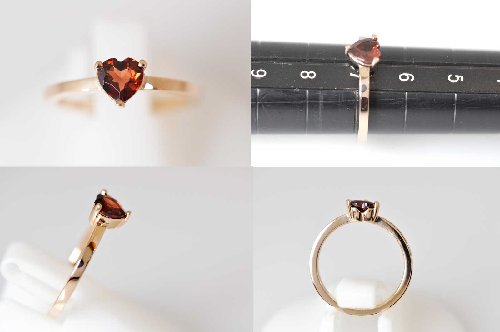 セリーヌ CELINE 750PG ピンクゴールド ガーネット ハートモチーフ