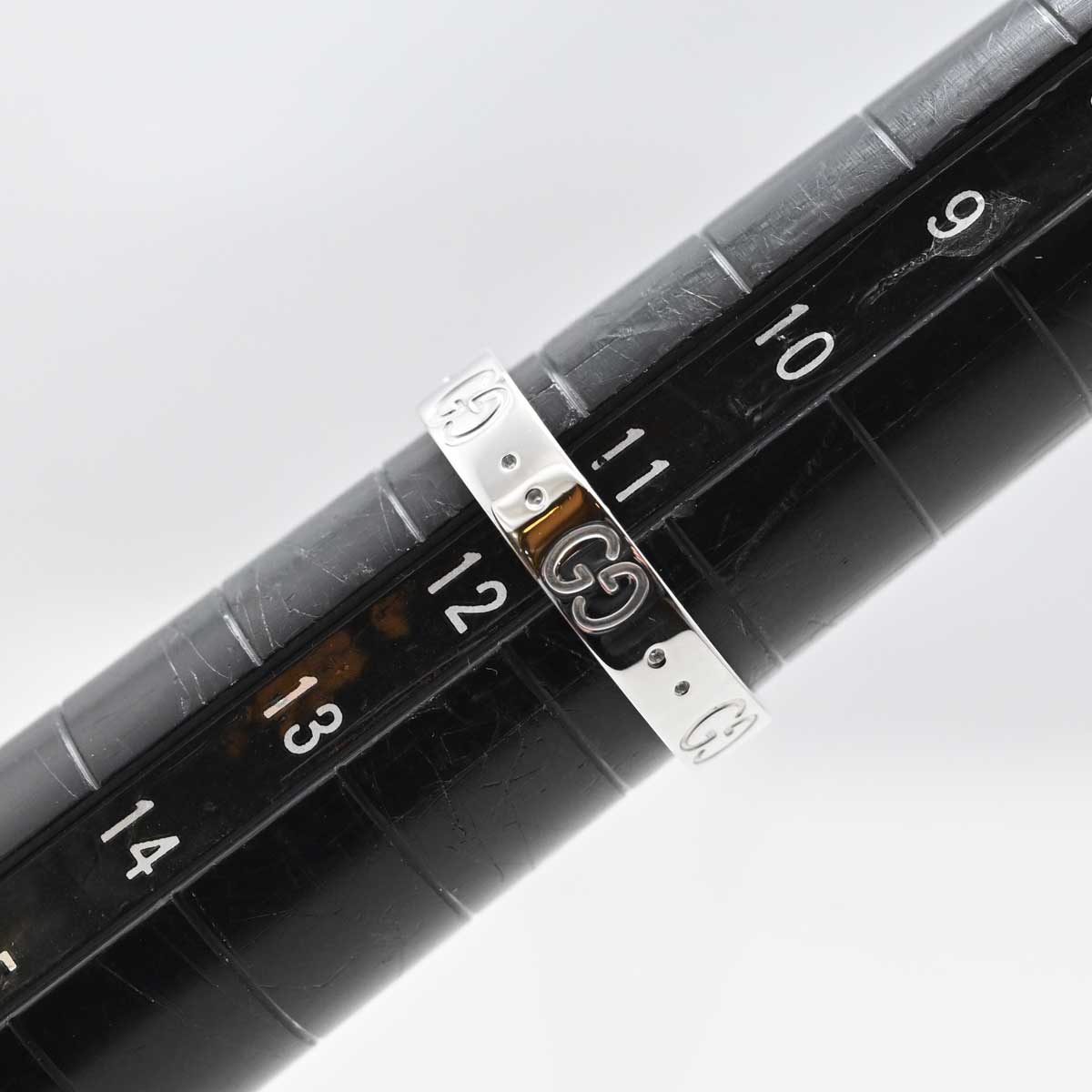 グッチ GUCCI 750WG ホワイトゴールド GGアイコンリング 12号 3383