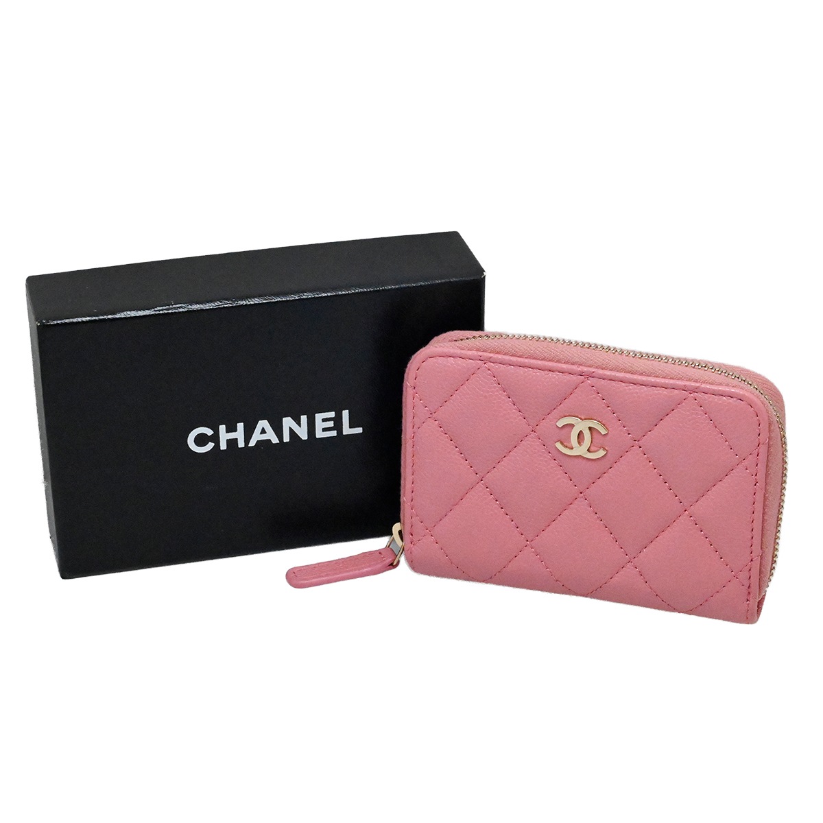 シャネル CHANEL キャビアスキン グレインドカーフ クラシック ココマーク ラウンドジップ コインパース コインケース 財布 3990