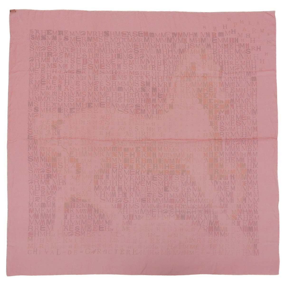 エルメス HERMES 文字柄 シフォン ストール シルク ピンク レディース 4792