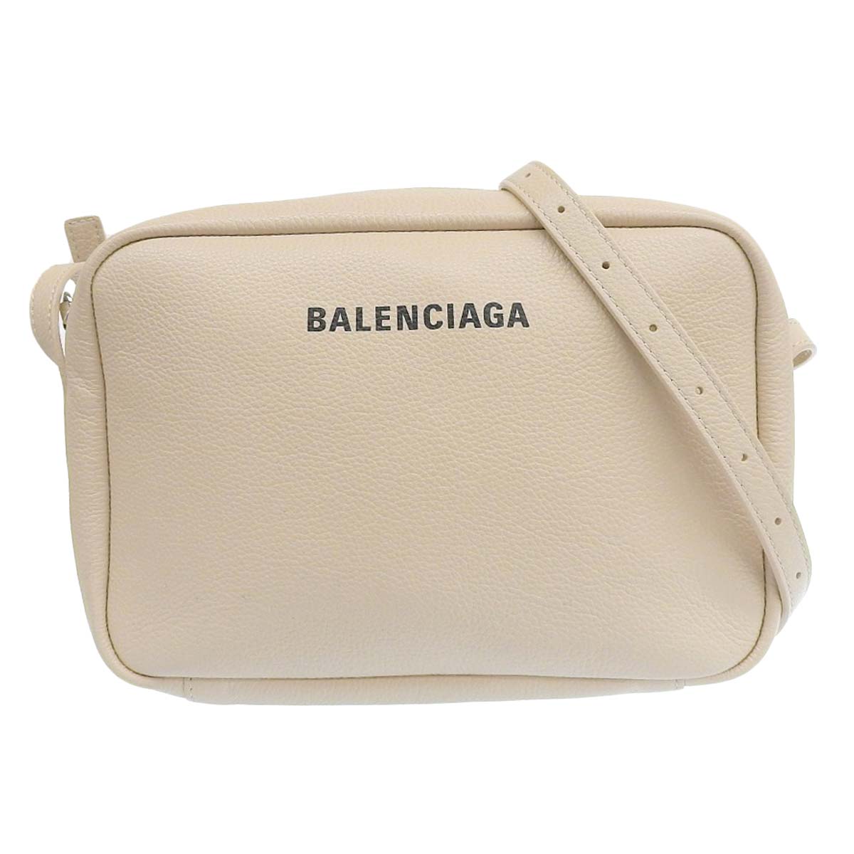 バレンシアガ BALENCIAGA カメラバッグ ミディアムM エブリディ ショルダーバッグ  レザー ベージュ系 シルバー金具 レディース 679267 4281