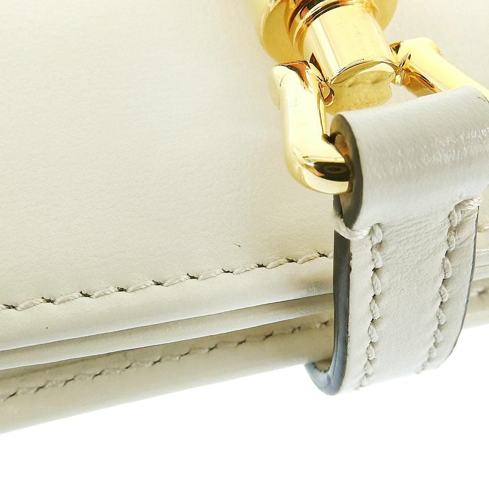 GUCCI 2つ折り財布 ホワイト レザー GUCCI グッチ 二つ折り財布 本革 白 ホワイト系レザー GG
