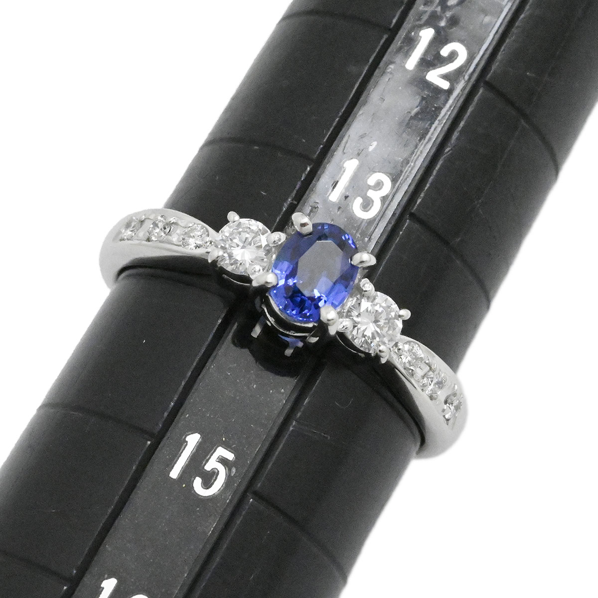 タサキ TASAKI PT900 サファイア0.40ct ダイヤ0.24ct リング サイズ14