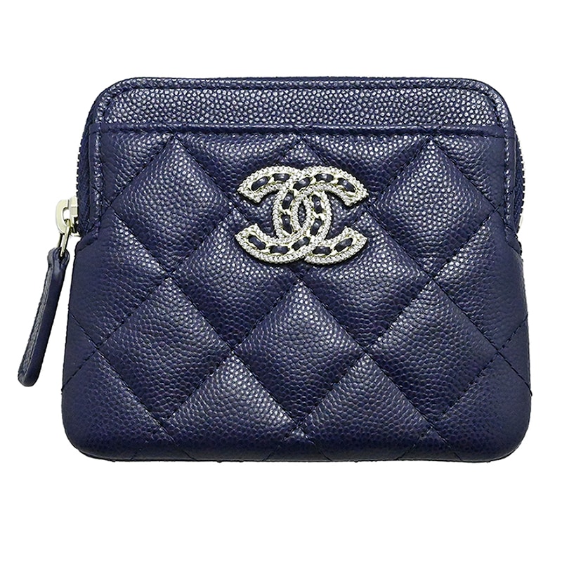 シャネル CHANEL キャビアスキン グレインドカーフ ココマーク コインケース カードケース ネイビー  32番台 AP2741 財布　 3991