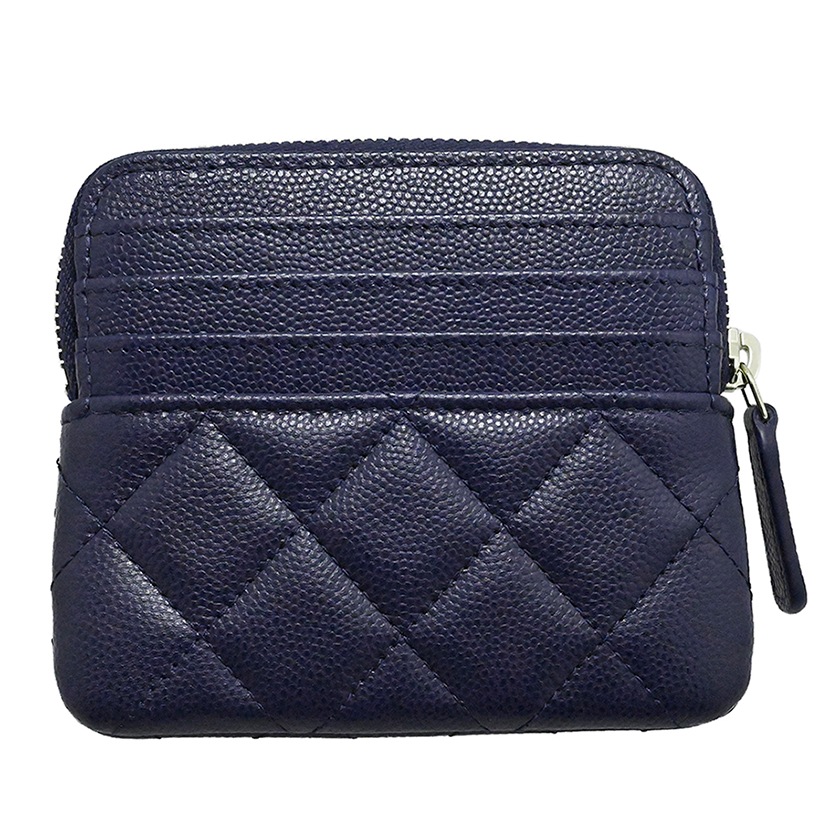 シャネル CHANEL キャビアスキン グレインドカーフ ココマーク コインケース カードケース ネイビー  32番台 AP2741 財布　 3991