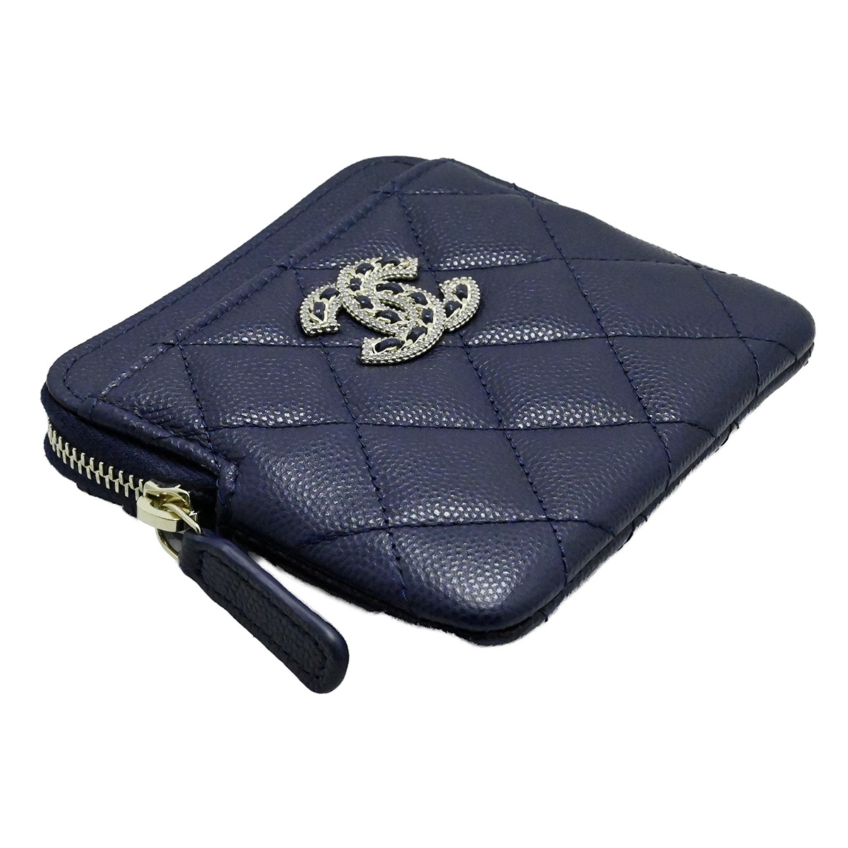 シャネル CHANEL キャビアスキン グレインドカーフ ココマーク コインケース カードケース ネイビー  32番台 AP2741 財布　 3991