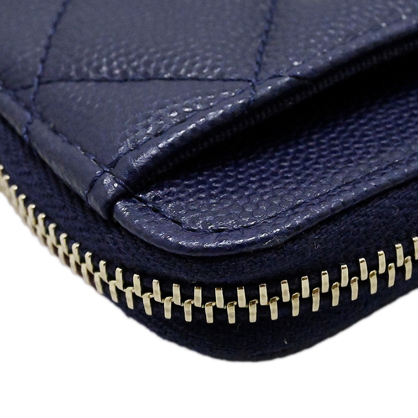 シャネル CHANEL キャビアスキン グレインドカーフ ココマーク コインケース カードケース ネイビー  32番台 AP2741 財布　 3991