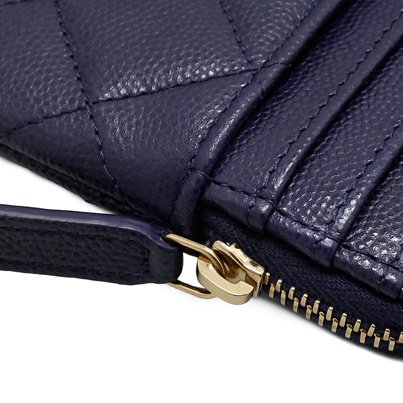 シャネル CHANEL キャビアスキン グレインドカーフ ココマーク コインケース カードケース ネイビー  32番台 AP2741 財布　 3991