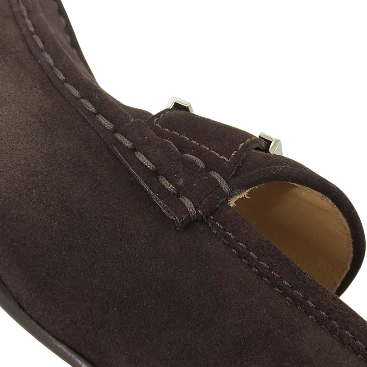 エルメス HERMES コンスタンス ローファー スエード シルバー金具 ブラウン サイズ36 1/2 23.5cm レディース  4793
