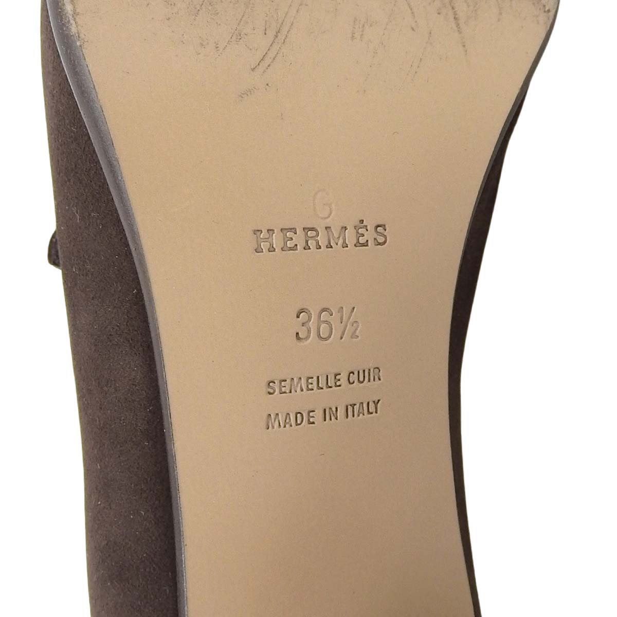 エルメス HERMES コンスタンス ローファー スエード シルバー金具 ブラウン サイズ36 1/2 23.5cm レディース  4793