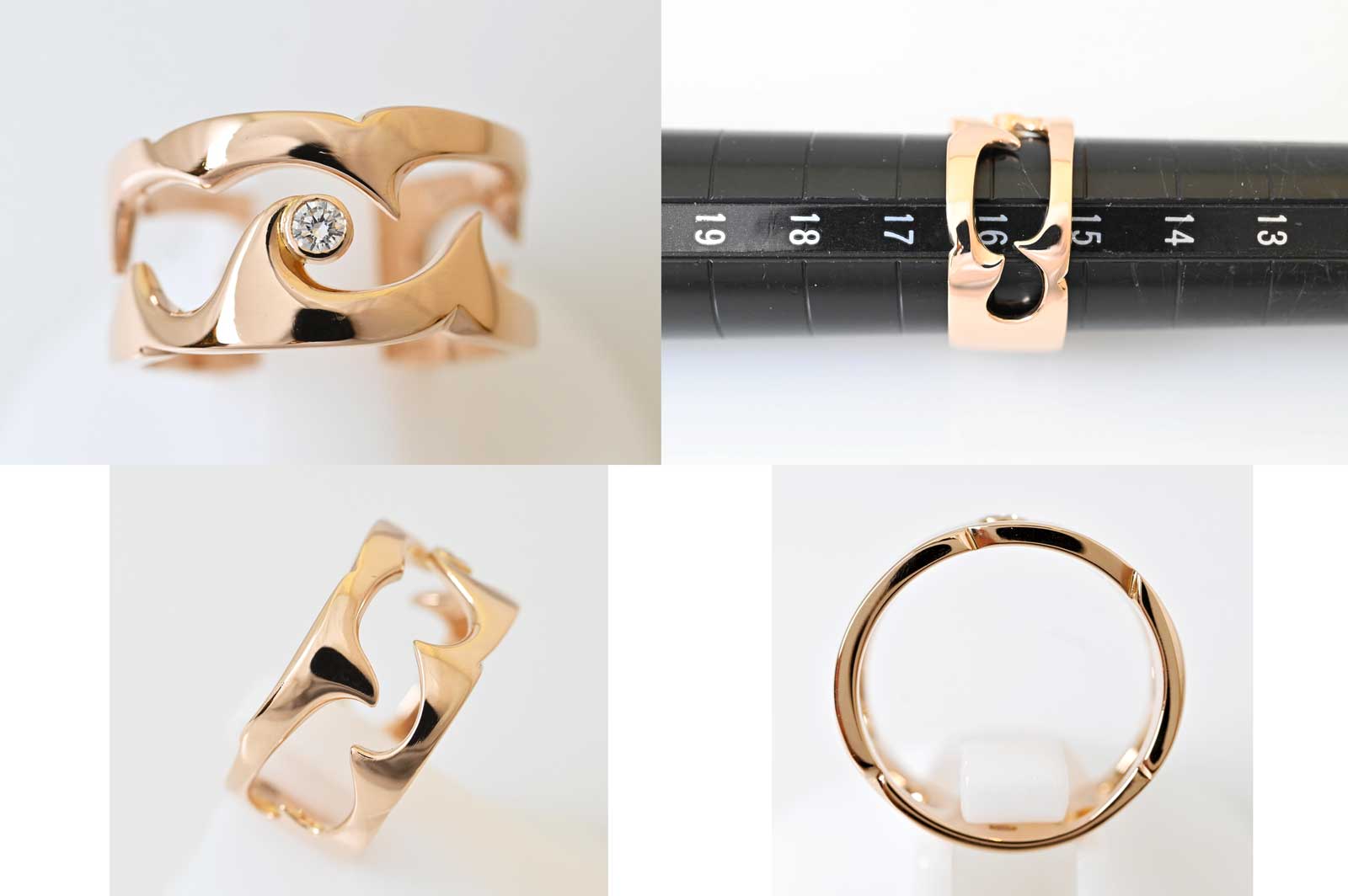 デビアス DeBeers K18PG ピンクゴールド ダイヤ リング 15.5号 ブランドジュエリー 7557