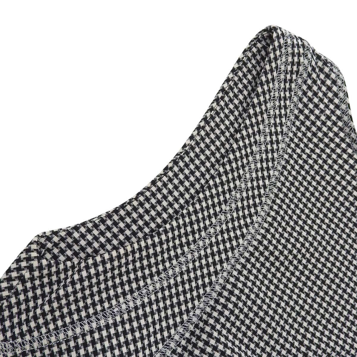 シャネル CHANEL チェック柄 ココマーク ノースリーブ チュニック ナイロン スパンデックス ブラック×ホワイト 40 レディース 4670