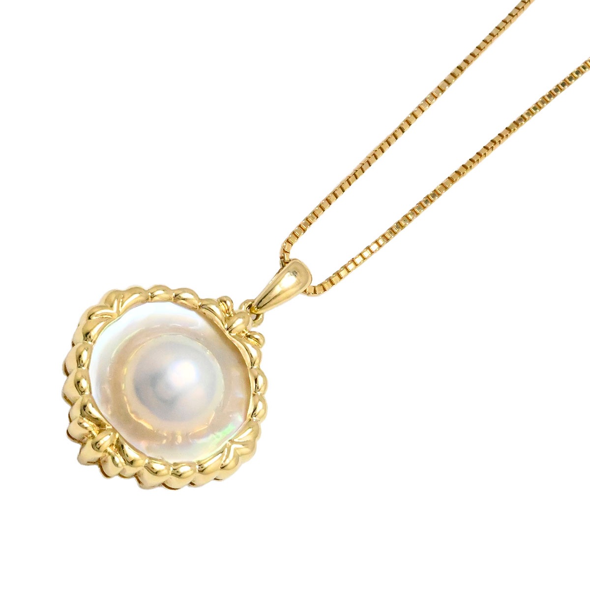 タサキ TASAKI K18YG イエローゴールド マベパール ネックレス ペンダント レディース  3942