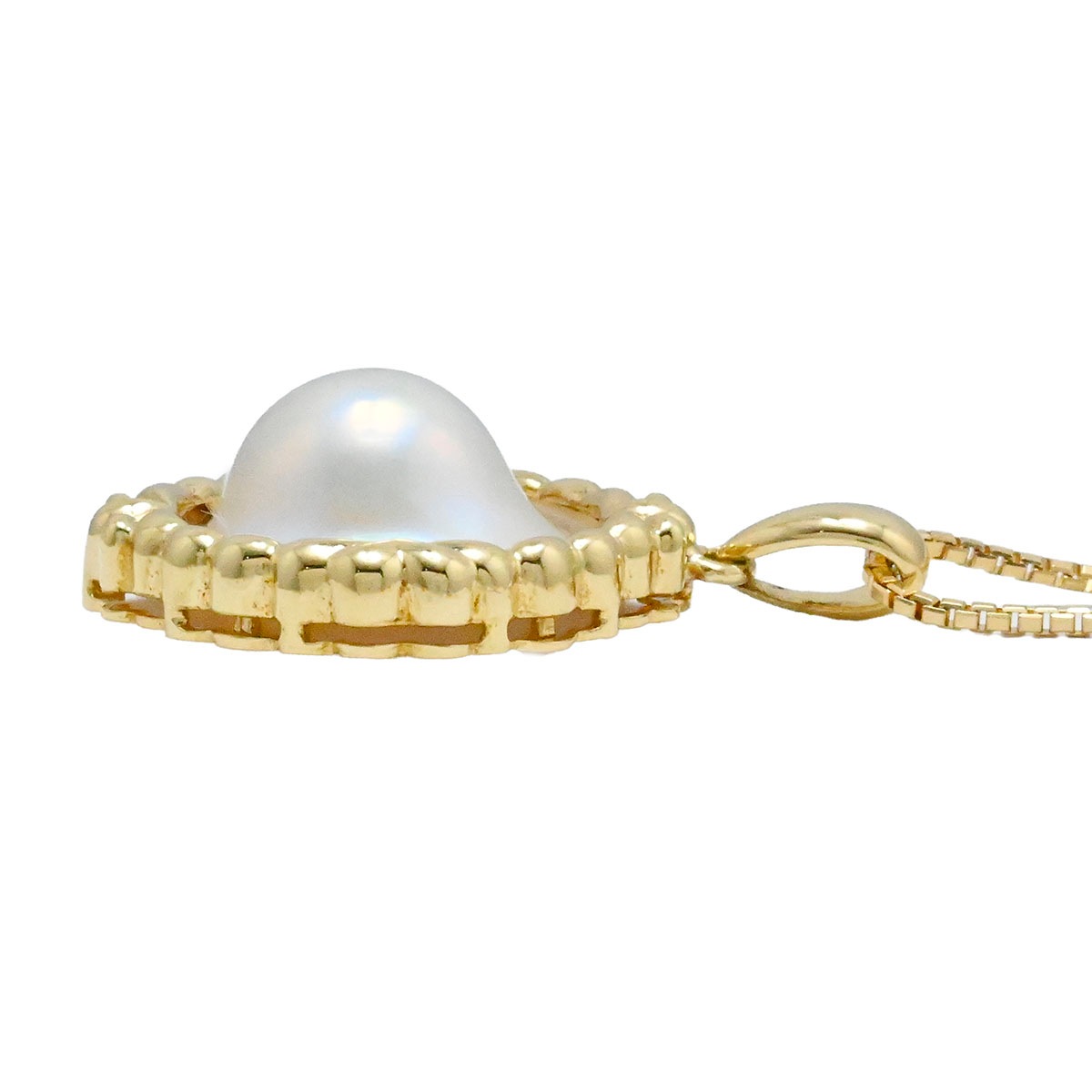 タサキ TASAKI K18YG イエローゴールド マベパール ネックレス ペンダント レディース  3942