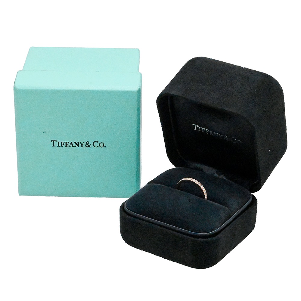 ティファニー TIFFANY & Co. 750PG ピンクゴールド ソレストハーフ ダイヤエタニティリング サイズ9号 レディース  3992